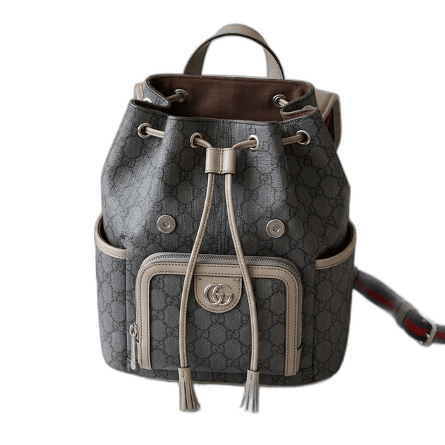 Mochila Gucci Ophidia GG Supreme Cinza Pequena