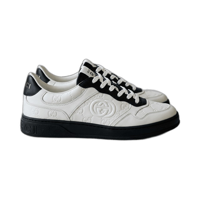Tênis Gucci GG Embossed Sneaker Branco Preto