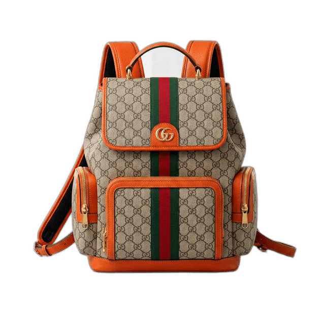 Mochila Gucci Ophidia GG Supreme Web Laranja