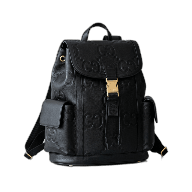 Mochila Gucci Jumbo GG Couro Preto