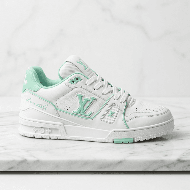 Tênis Louis Vuitton LV Trainer Branco Verde Menta