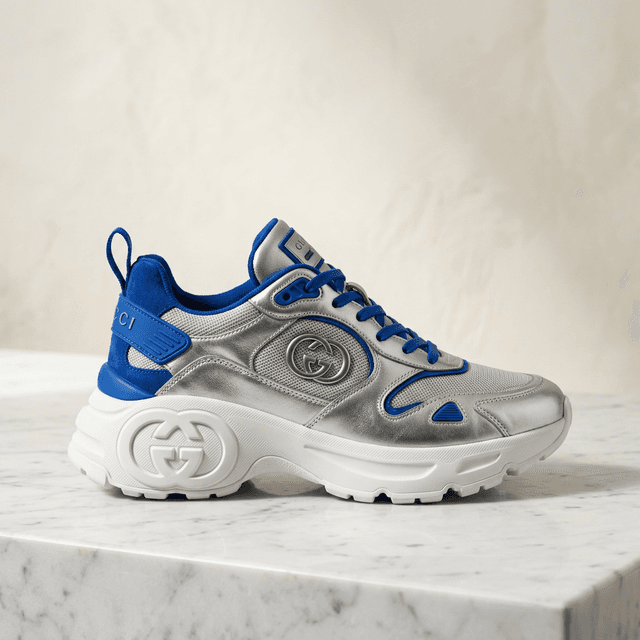Tênis Gucci Run Prata Azul