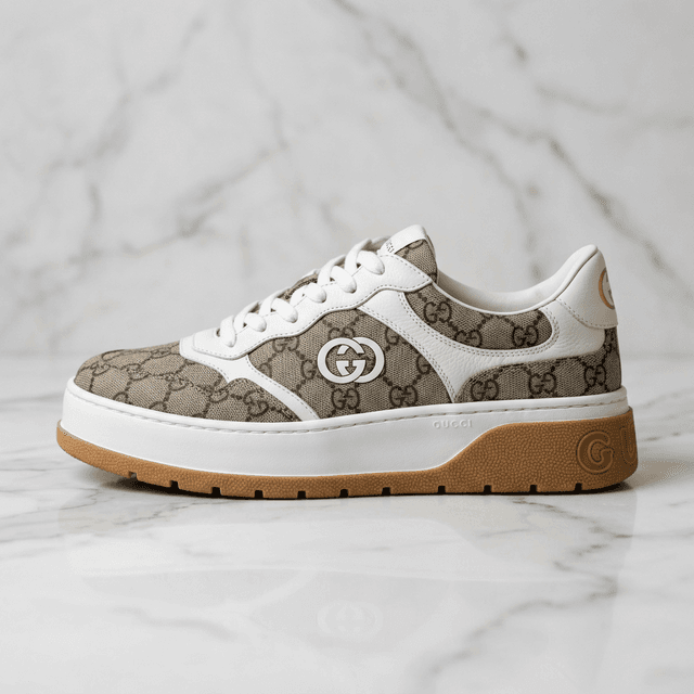 Tênis Gucci GG Canvas Platform Bege