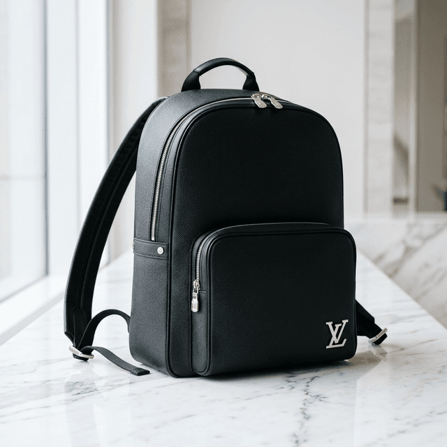 Mochila Louis Vuitton Taiga Couro Preto